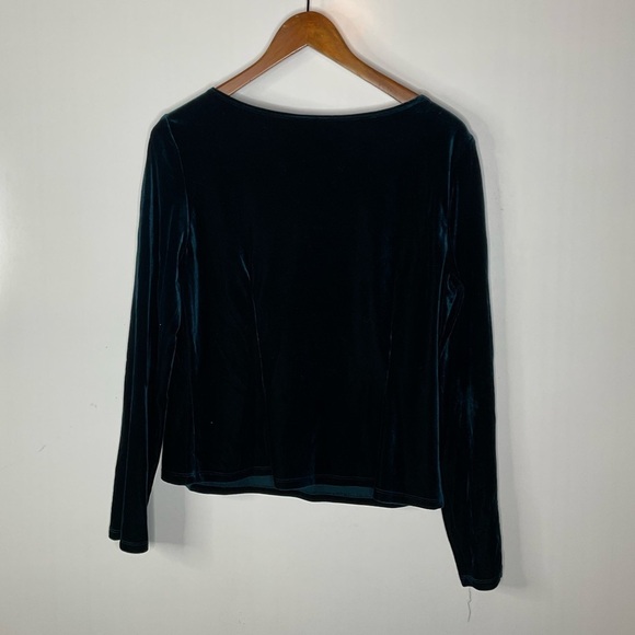 Vintage David Warren Teal Velvet Top Size 12 - Picture 2 of 3